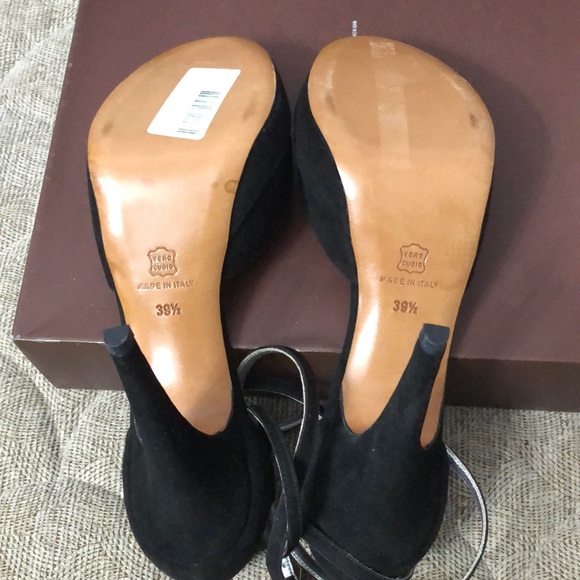 🌺NWT DOMENICO VACCA SUEDE PLATFORM HEELS SIZE 39.5 - Picture 10 of 13